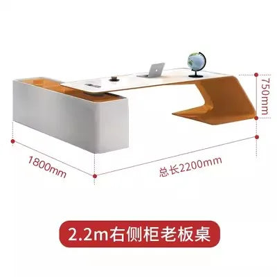 L Shaped Wooden Designer Office Desks Modern Luxury Drawers Large Computer Desks Asthetic Study Escritorio Office Furniture