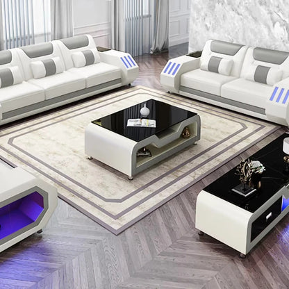 U-Shape Living Room Sofas Sets with Bluetooth Speaker High-end Villa Sofas Design Modularity Sofa for Living Room Furniture