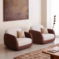 Curved sofa cream wind small apartment living room sofa simple rest sofa