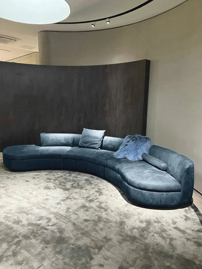 Curved sofa minimalist designer large corner fabric sofa combination