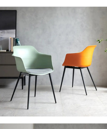 Modern Simple Living Room Chair Plastic Cushion Chair Home Restaurant Armchair Nordic Leisure Chairs Backrest Desk Chairs