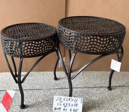 American country retro wrought iron flower pot frame balcony garden living room courtyard floor decoration flower stool