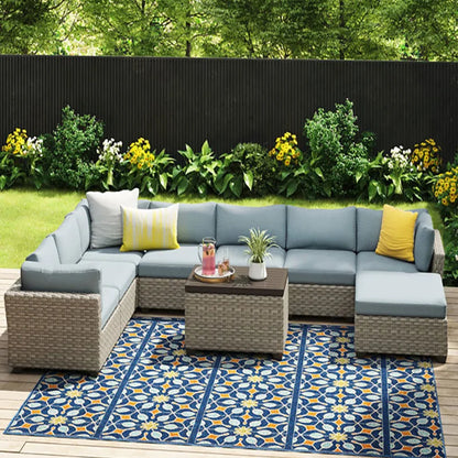 Outdoor sofa combination courtyard garden balcony rattan table and chairs terrace waterproof and sun protection outdoor