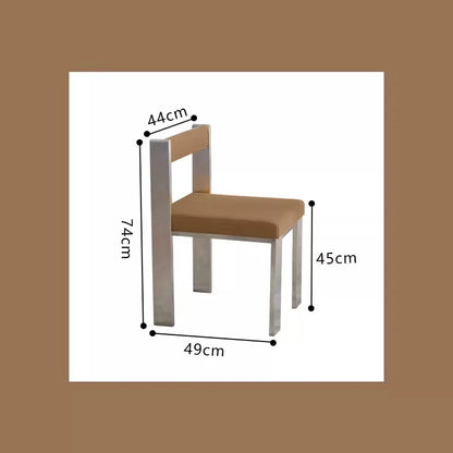 European Style Light luxury Retro Home Use Stainless Steel Dining Chair Advanced Design Living Room Bedroom Leisure Single Chair