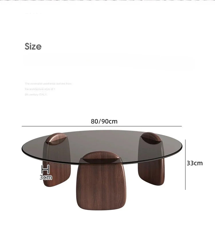 Table à thé, salon, petite maison, style italien, table à thé simple et moderne, table à thé créative en verre à combinaison circulaire