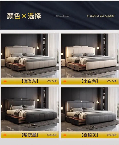 180x200 cm Double bed frame king size frame headboard with 3 drawer storage luxury home bedroom bed queen cama king furniture