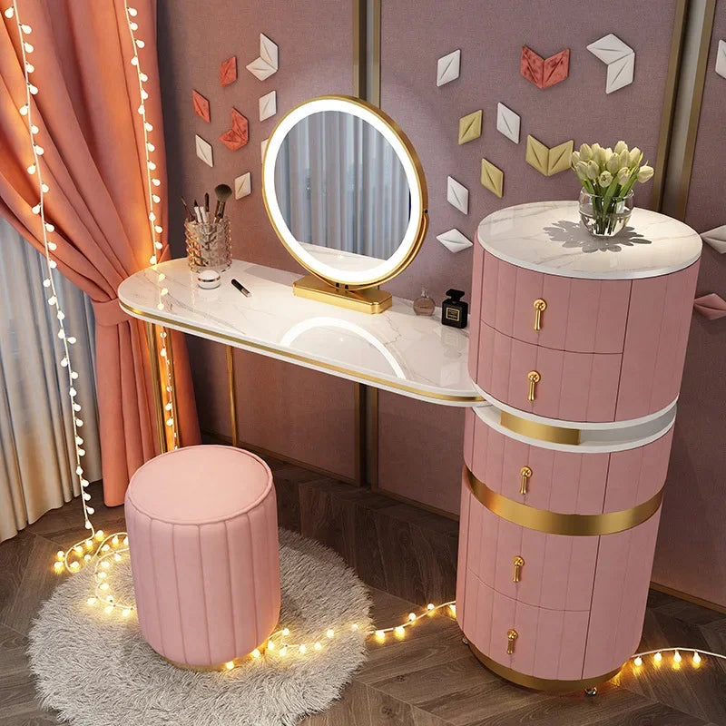 Bedroom Italian Light Luxury Dressing Table Wind Storage Cabinet One Small Apartment Makeup Dresser