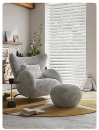 Cream Antelope Single Living Room Sofa Fabric Leisure Chair Middle Antique Lazy Sofa