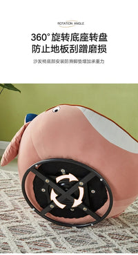 Whale Lazy Sofa Leisure Chair Flannel Rotatable Cute Shark Sofa Single Seat Chair