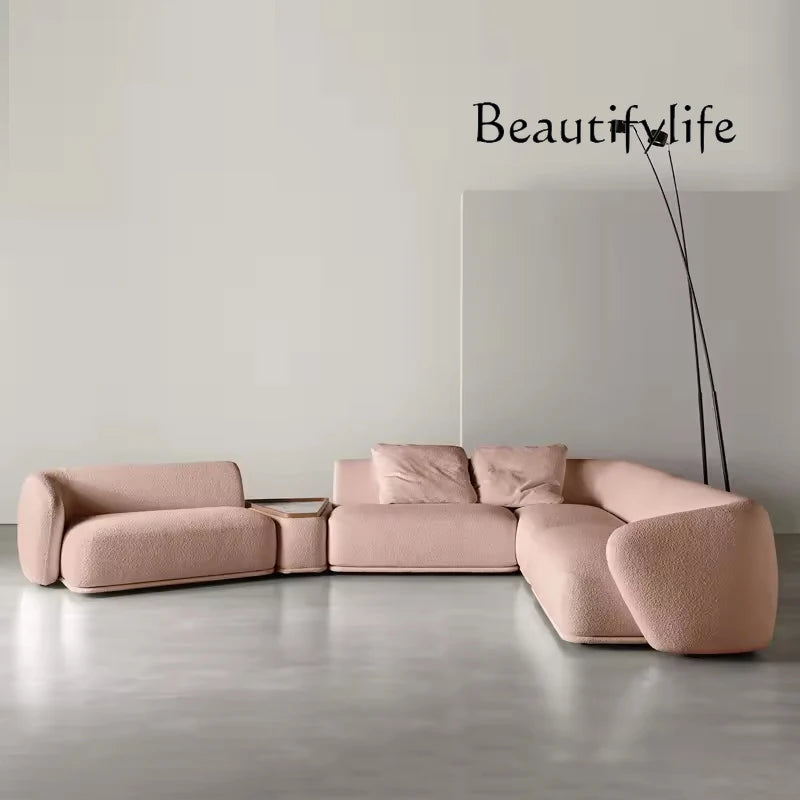 X Modern Sectional Sofa Set Furniture Velvet Fabric Round White Living Room Couch Apartment Modular Semi-circular Sofa