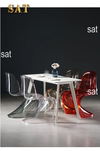 z Beauty Nordic Creative Acrylic Plastic Dining Chair Ghost Chair Crystal Stool Net Red Transparent Chair