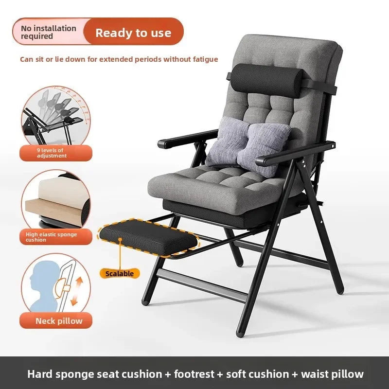 recliner lunch break folding office chair nap can lie down dual-purpose backrest computer chair couch