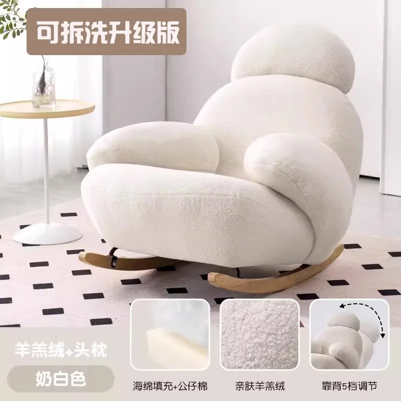 elegant creativity armchair Luxury Design modern comfortable Adult rocking chair balcony fashion mecedora adulto home furniture