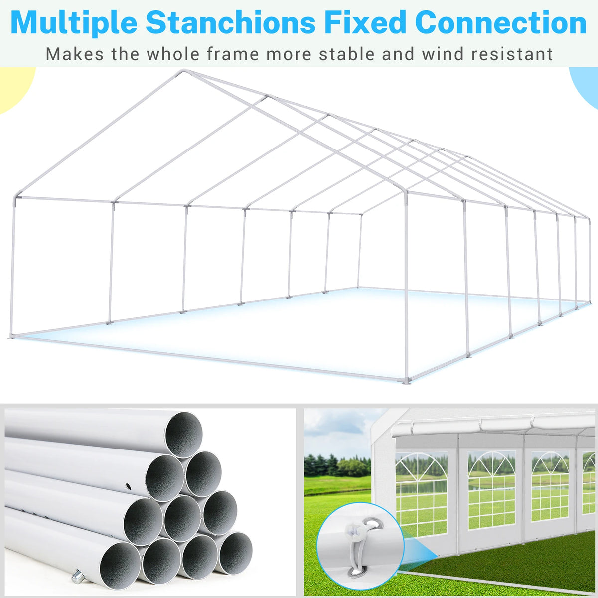 20×40FT Party Tent Heavy Duty, Wedding Tent, Event Tent for Parties, with 8 Removable Sidewalls,20×40FT Tent Carpas Para Fiestas