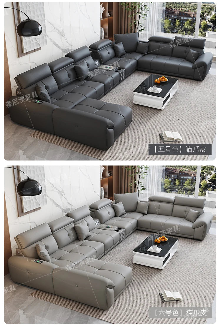 Modern Minimalist Sofa Leather Recliner Corner Living Room Sofa Relaxing Comfortable Muebles Para Habitacion Home Accessories
