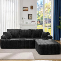 108'' L-Shape Memory Foam Modular Sectional Sofa Couch 3 Seat Living Room Furniture Set