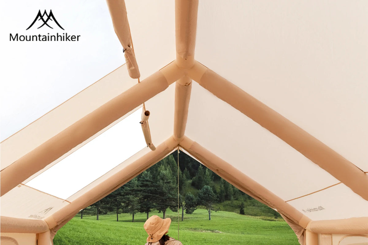 Mountainhiker 6-8 Person Portable Camping Tent Waterproof Family Beach Tent Quick Opening, Anti-UV Hand Air Pump Inflatable Ten