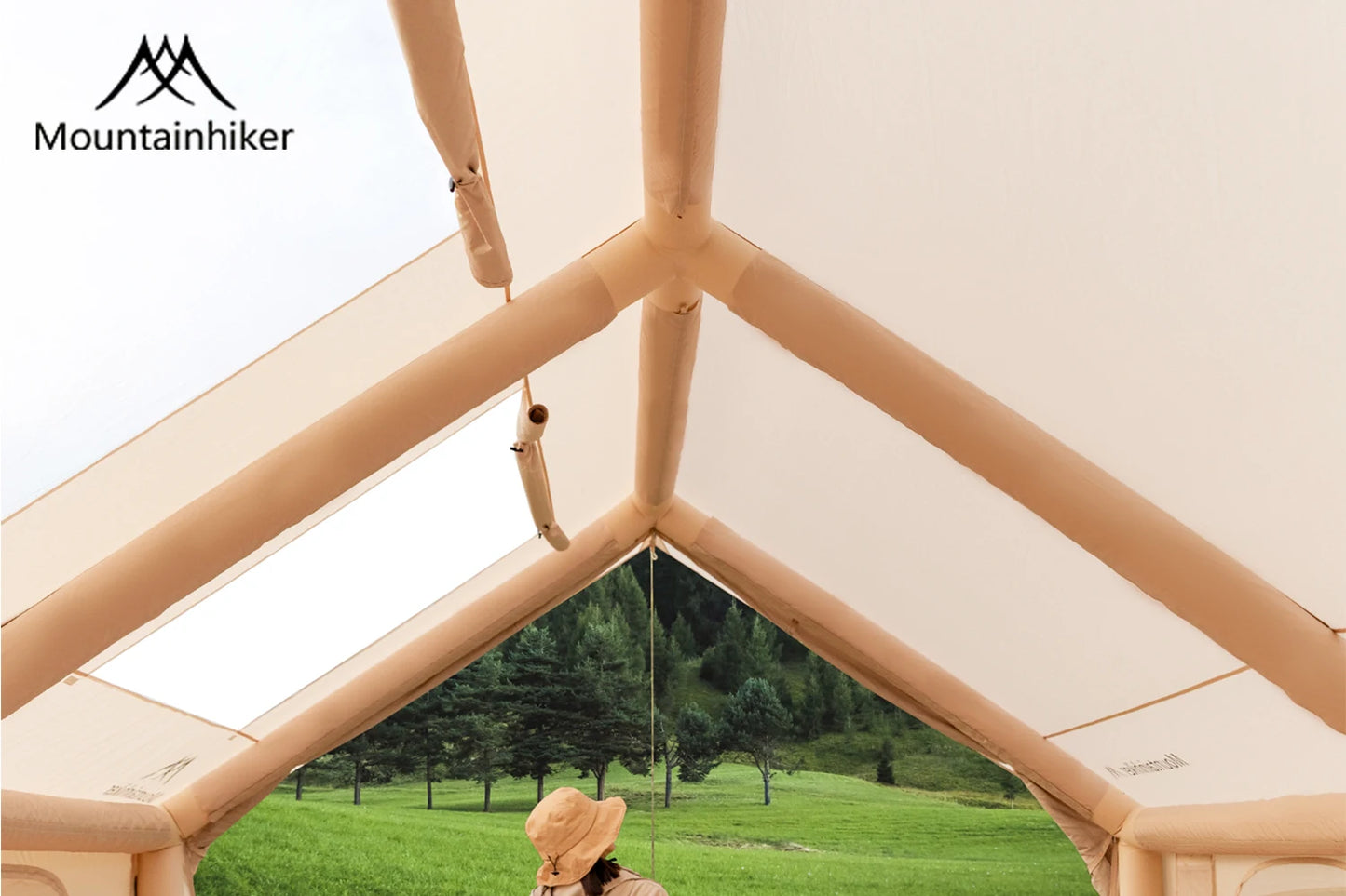 Mountainhiker 6-8 Person Portable Camping Tent Waterproof Family Beach Tent Quick Opening, Anti-UV Hand Air Pump Inflatable Ten