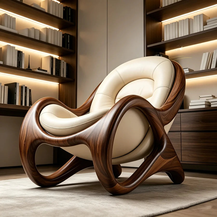 Beauty Armrest Lounge Chair Luxury Designer Art Wooden Salon Living Room Chairs Bauhaus Reading Sillones De Sala Home Furniture