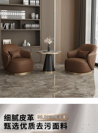 Modern light luxury single sofa chair home balcony negotiation reception table and chair combination designer office area leisur