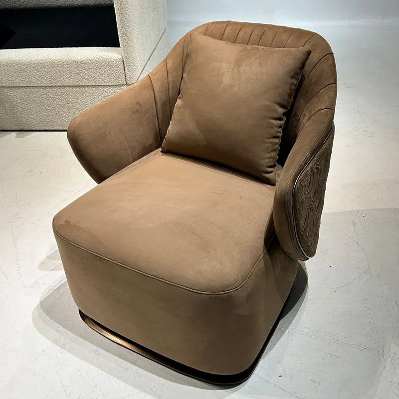 Italian light luxury design single sofa chair modern villa living room home fabric leisure chair9338