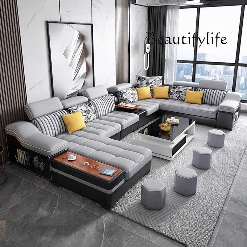 gW Modern Minimalist Living Room Sofas Sectional Lazy Nordic Leather Sofas Designer Lounge Curved Divano Lounge Suite Furniture