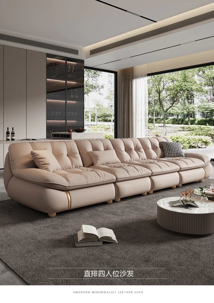 Aesthetic Classic Living Room Sofas White Real Leather Luxury Soft Sofa Lounge Lazy Modern Woonkamerbanken Furniture For Home