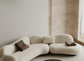 Fabric sofa curved living room size apartment Italian minimalist designer