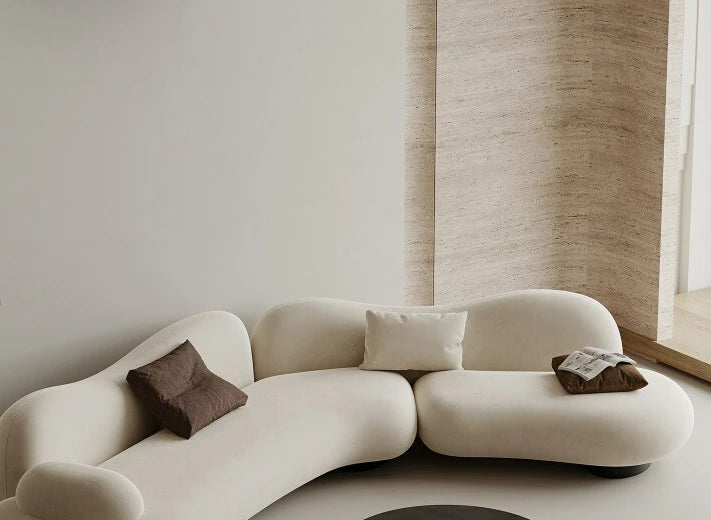 Fabric sofa curved living room size apartment Italian minimalist designer