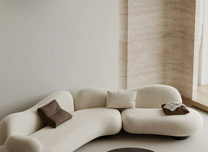 Fabric sofa curved living room size apartment Italian minimalist designer