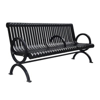 Outdoor Public Park 2 Person Steel Commercial Bench Seating Outside Garden Out Door Patio Rustic Metal Seat Bench with Back