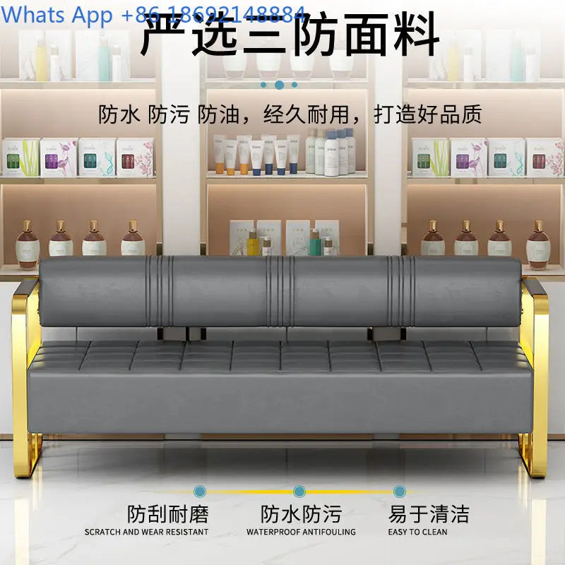 Furniture Barber Shop Sofa Waiting Salon Special Chair Hair Salon Rest Area Stainless Steel Sofa Chair