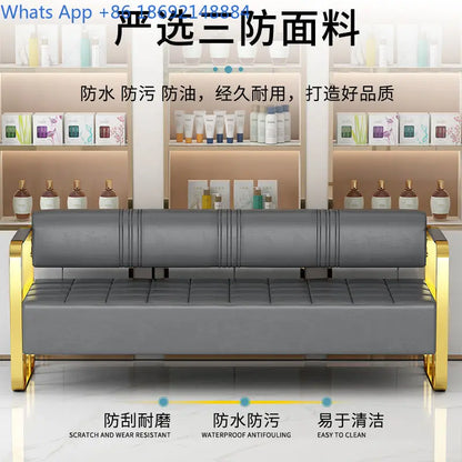 Furniture Barber Shop Sofa Waiting Salon Special Chair Hair Salon Rest Area Stainless Steel Sofa Chair