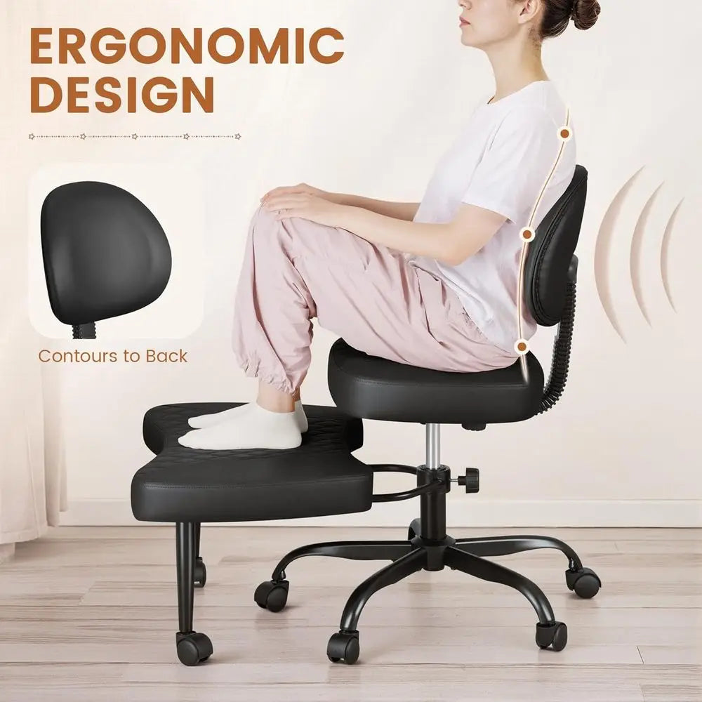 Cross Leg  Meditation with Wheels, ADHD  Height Adjustable Seat, Adjustable Footstool Chair Gaming Game