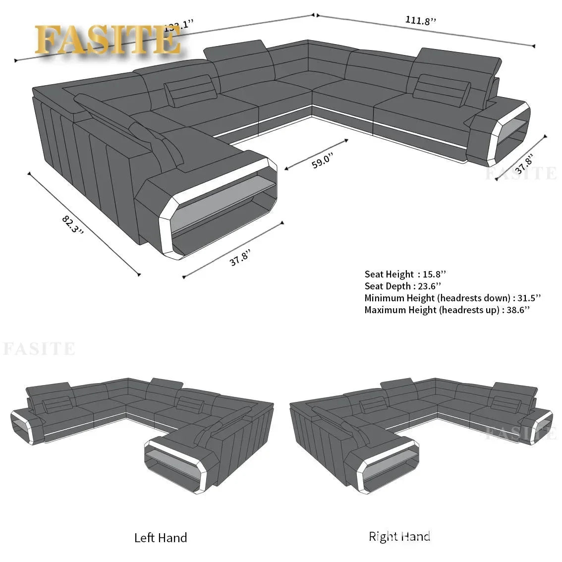 For 2022 High Quality Modern Luxury smart Leather Sectional Sofa Chairs Set Couch Living Room furniture Sofas With Led