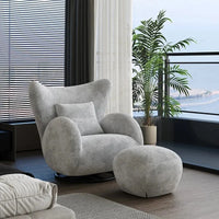 Rotatable antelope single sofa living room fabric leisure chair antique bedroom home lazy sofa