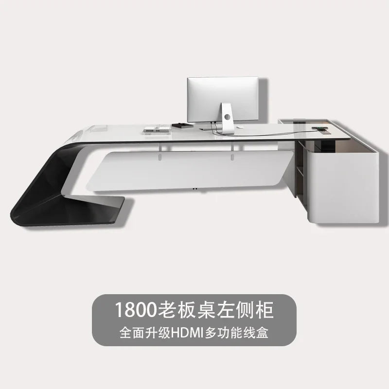 Asthetic Executive Luxury Desk Manager L Shaped Modern Designer Computer Table Organizer Workstation Escritorio Office Furniture