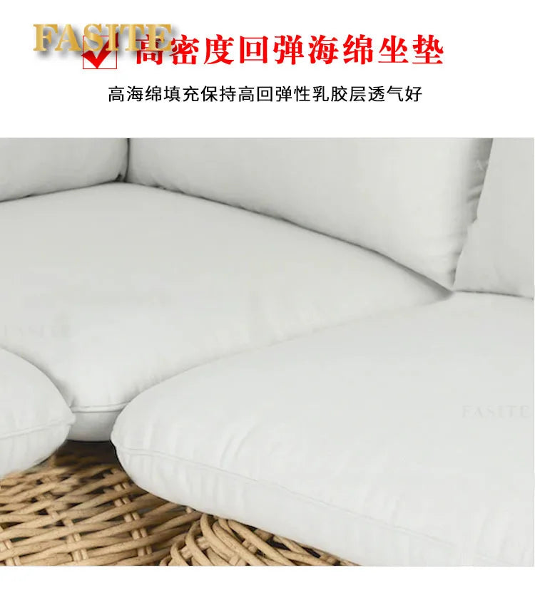 Outdoor rattan woven sofa, balcony, courtyard sofa, coffee table, outdoor rattan woven furniture