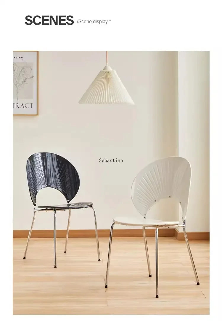 Nordic Dining Chair,home Leisure Transparent Dining Table Chair,minimalist Homestay Chair,hotel Shell Chairs, Sun Backed Chairs
