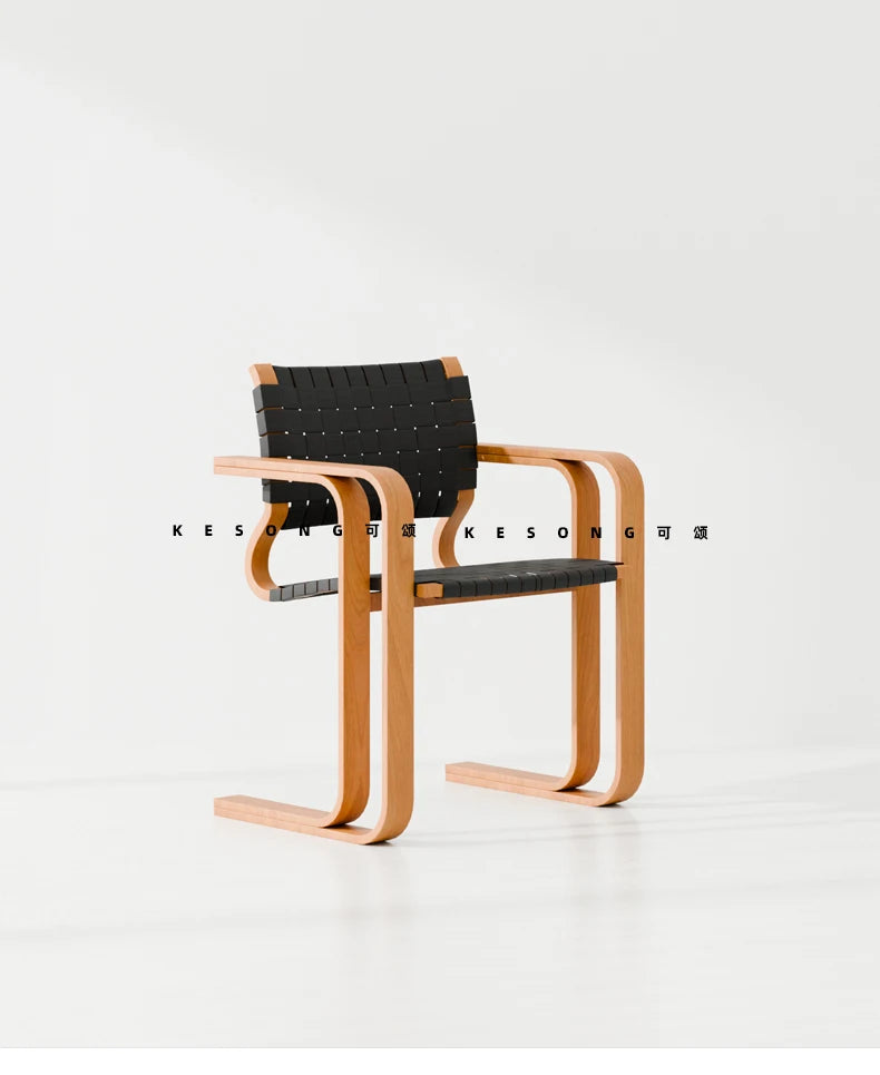 X Woven Vintage Solid Wood Retro Dining Chair Armchair New High-End