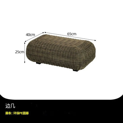 Outdoor courtyard rattan sofa rattan chair leisure sun room outdoor garden terrace round rattan sofa chair open-air furniture