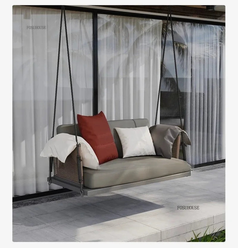 Nordic Patio Swings Indoor Balcony Hanging Basket Chair Home Single Double Rope Hanging Basket Hanging Chairs Outdoor Furniture