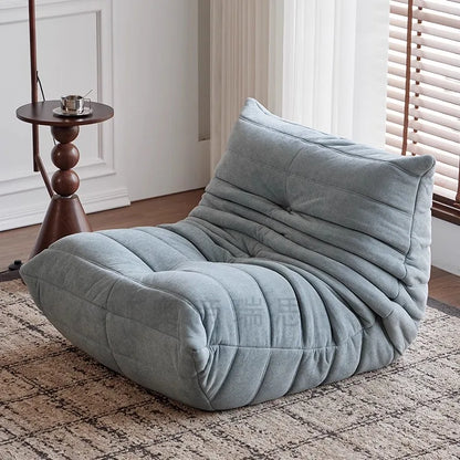 Caterpillar Sofa Togo Balcony Leisure Single Chair Fabric Down Can Lie Down And Sleep Cream Lying Lazy Sofa