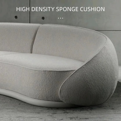 Luxury Nordic Lambswool Sofa Modern Curved Corner Living Room Sofas Stylish Comfort White Large Couch for Home Hotel Furniture