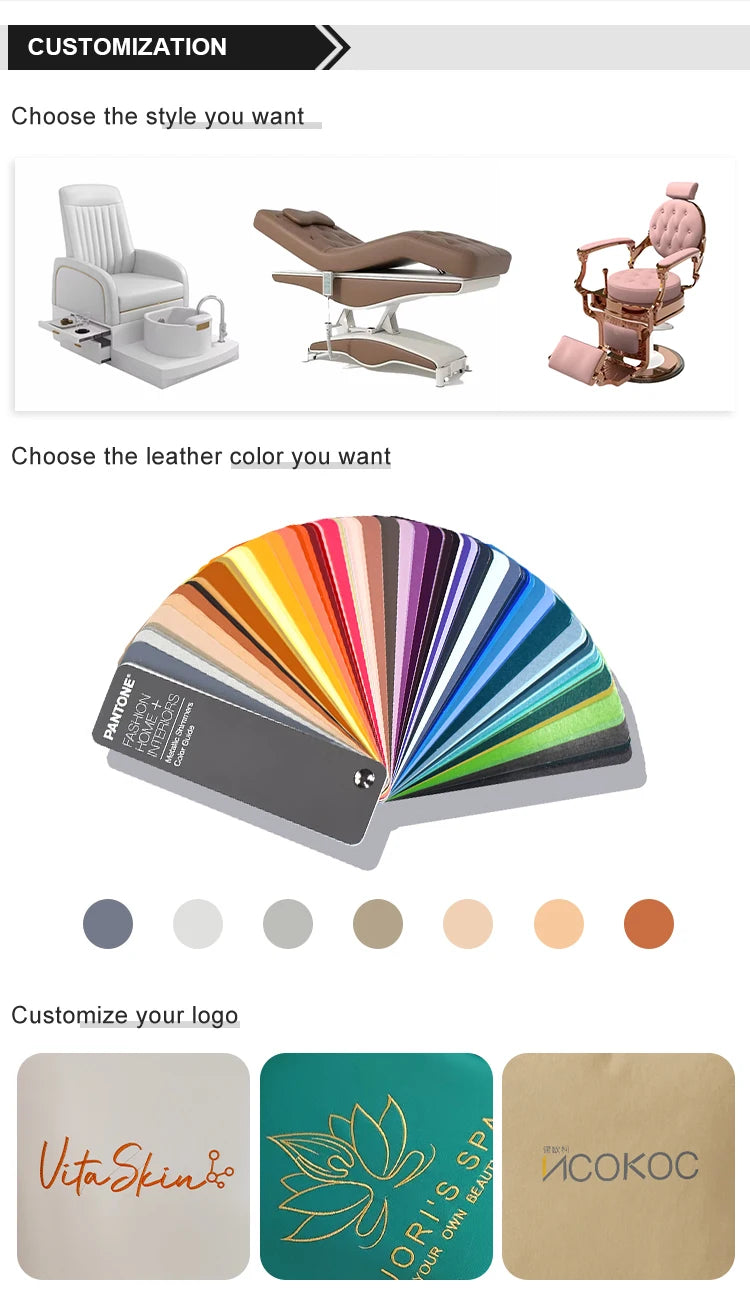 Nail Salon Furniture Equipment White Golden Electric Reclining Massage Manicure Foot Spa  Pedicure Chairs