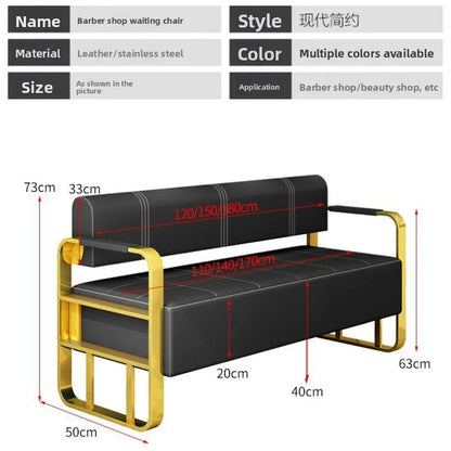 Steady Barber shop sofa chair reception room sitting area long sofa chair thickened equal sofa