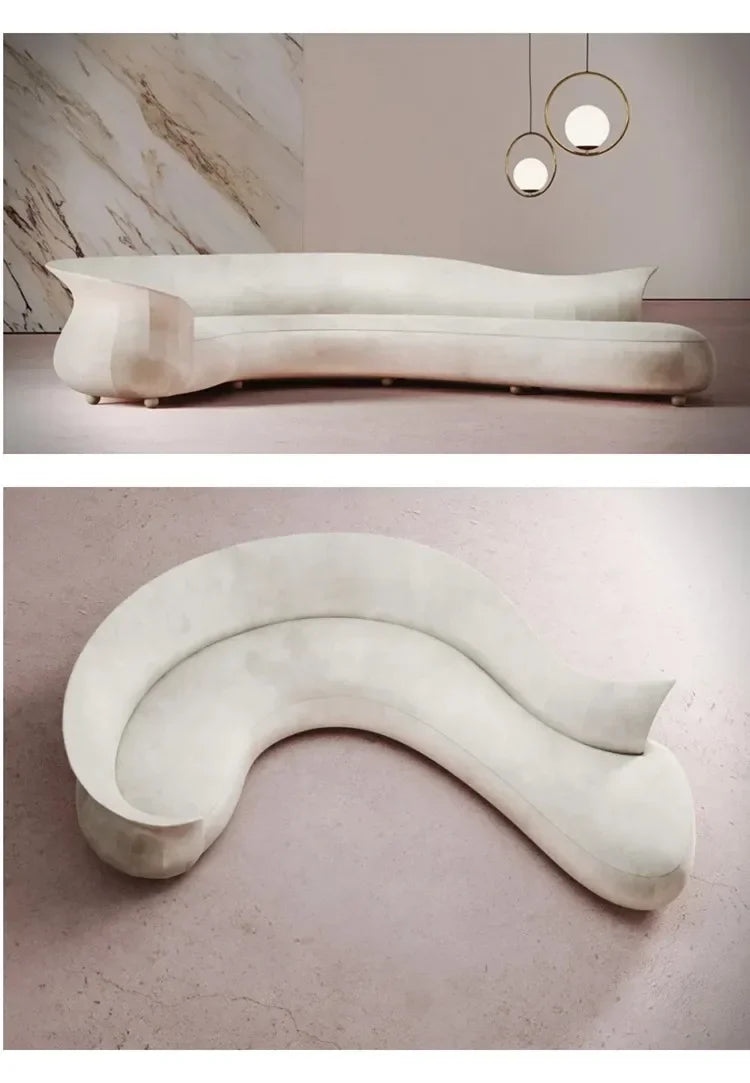 Personalized Art Sofa Hotel Villa Lobby Curved Shaped Reception Leisure Sofa