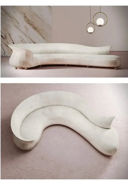 Personalized Art Sofa Hotel Villa Lobby Curved Shaped Reception Leisure Sofa