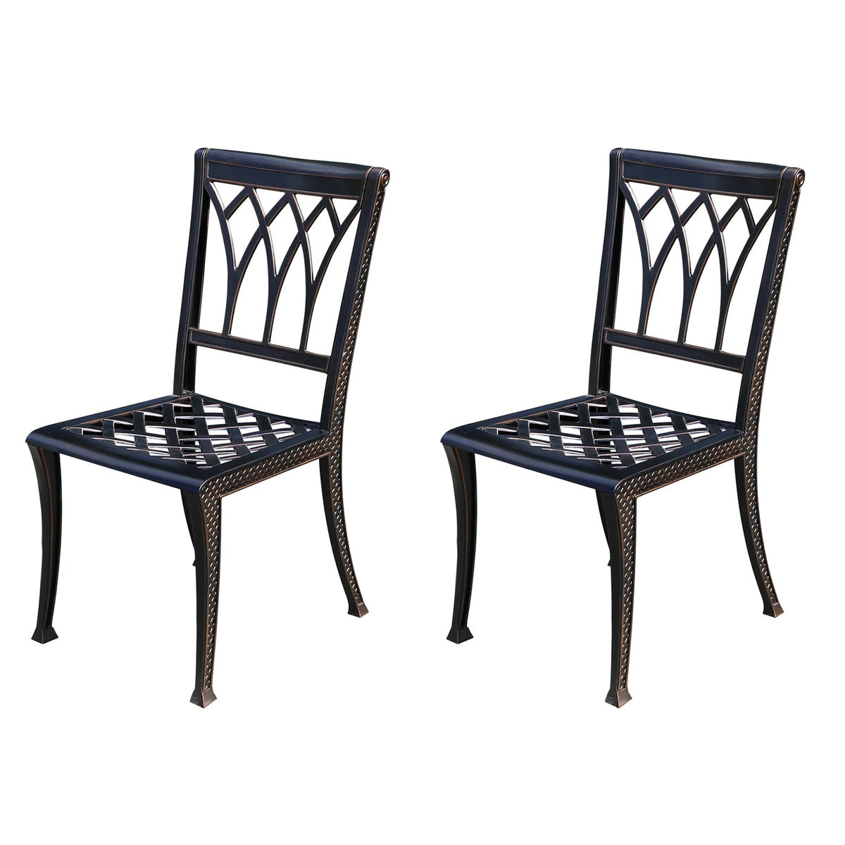 2-Piece Set Cast Aluminum Chairs Outdoor Chair Set Garden Chair Weather-Resistant Patio Metal Chair Bistro Chair