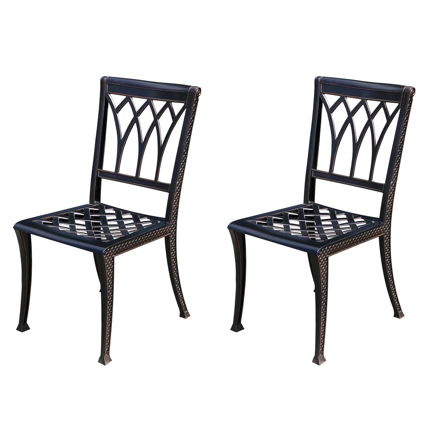 2-Piece Set Cast Aluminum Chairs Outdoor Chair Set Garden Chair Weather-Resistant Patio Metal Chair Bistro Chair